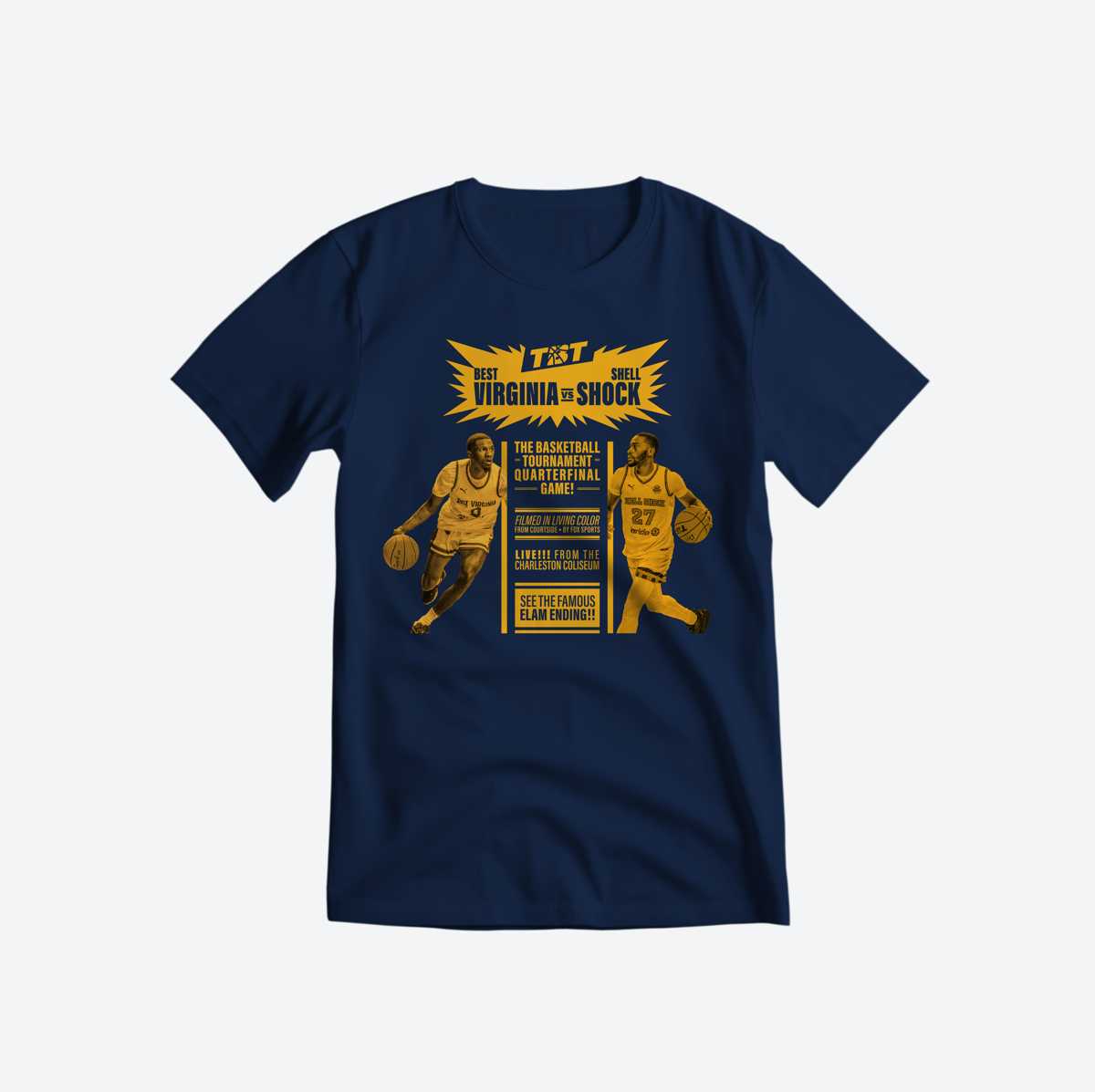 BEST VIRGINIA VS SHELL SHOCK NAVY TSHIRT – The Basketball Tournament
